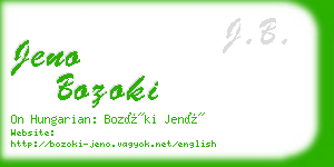 jeno bozoki business card